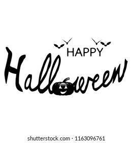 Happy Halloween Text Banner, Vector
