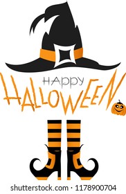 Happy Halloween Text Banner, Vector