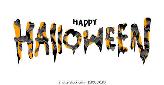 Happy Halloween Text Banner, Vector