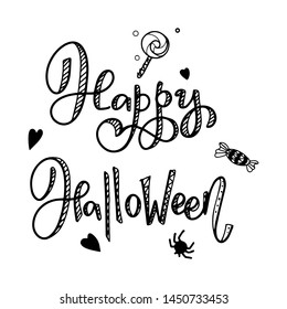 Happy Halloween Text Banner, Vector