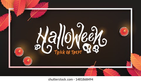 Happy Halloween Text Banner Vector illustration . Trick or treat.