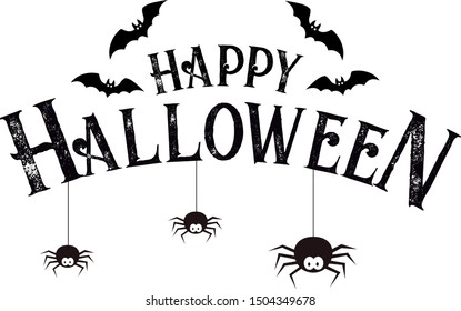 Happy Halloween Text Banner. Vector
