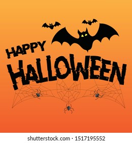 HAPPY HALLOWEEN TEXT BANNER VECTOR