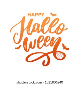 Happy Halloween Text Banner, Vector lettering calligraphy