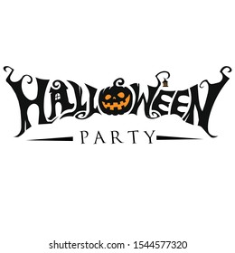 Happy halloween text banner. Halloween vector logo isolated