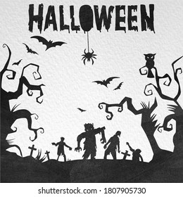 Happy Halloween Text Banner, Vector