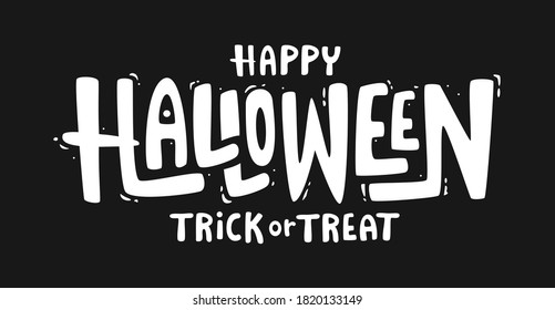 Cartel de texto de Halloween feliz, vector