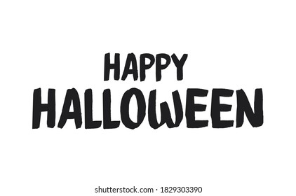 Happy Halloween text banner, vector illustration.