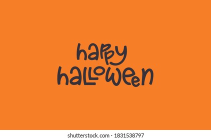 Happy Halloween text banner, vector illustration.