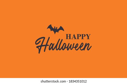 Cartel de texto feliz de Halloween, ilustración vectorial.