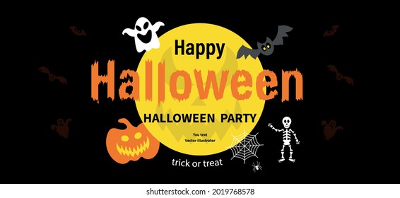 Fröhliches Halloween-Textbanner. Vektorgrafik.