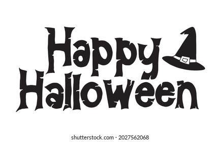 Happy Halloween Text Banner. Vector typography isolated on white background.