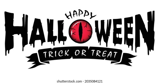 Happy Halloween Text Banner, Vector