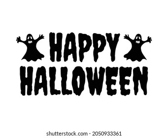 Happy Halloween Text Banner. Vector illustration.