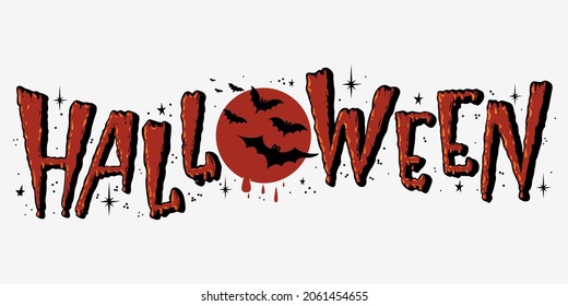 Cartel de texto feliz de Halloween. Ilustración vectorial con calambres