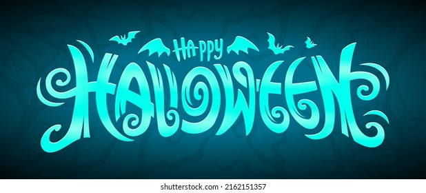 Happy Halloween Text Banner, Vector