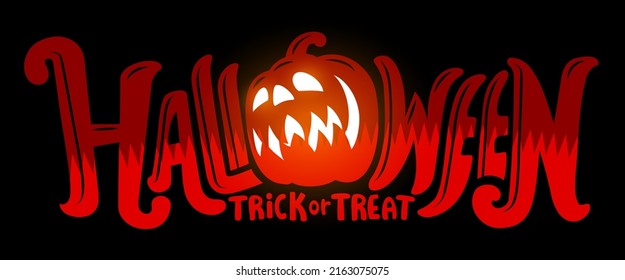 Happy Halloween Text Banner, Vector