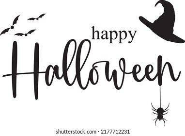 Happy Halloween Text Banner, Vector.
