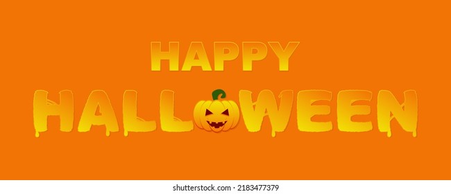 Happy Halloween Text Banner, Vector. Happy Halloween Text banner design template. Happy Halloween vector illustration.