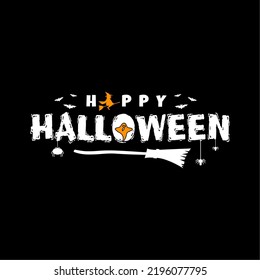 Happy Halloween Text Banner Stock Vector   Illustration Of Black