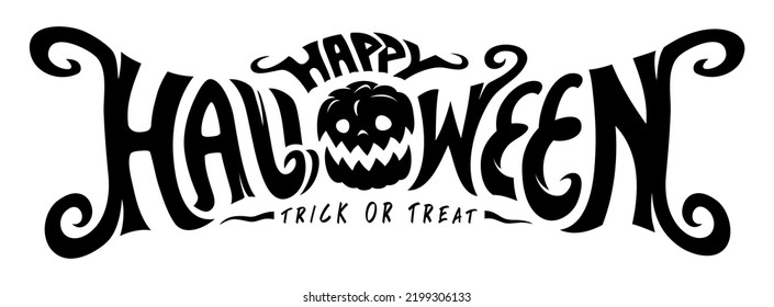 Happy Halloween Text Banner Vector Stock Vector (Royalty Free ...