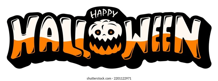 Happy Halloween Text Banner Vector Stock Vector (Royalty Free ...