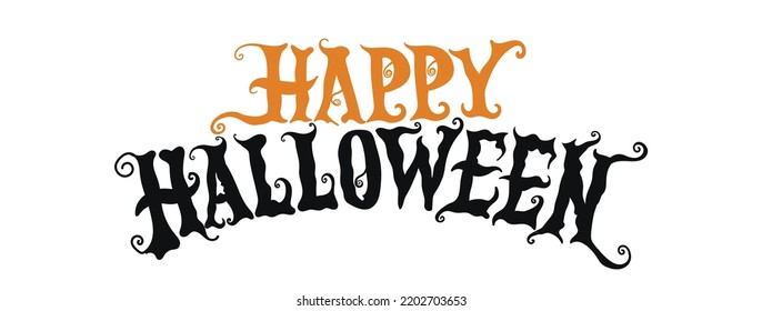 Happy Halloween Text Banner, Vector