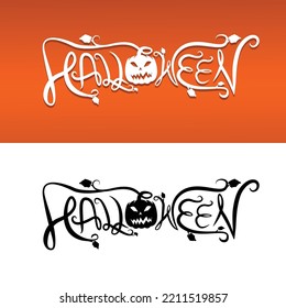 Happy Halloween Text Banner, Vector template