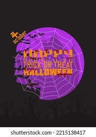 Banner de texto de Halloween feliz, elementos de plantilla de vectores