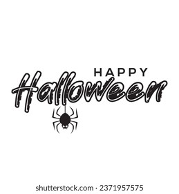 Happy Halloween Text Banner, Vector
design on white background.