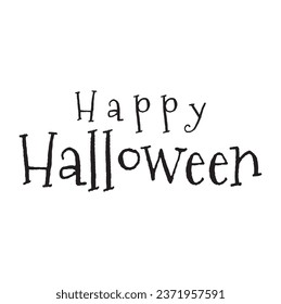 Happy Halloween Text Banner, Vector on white background.