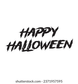 Happy Halloween Text Banner, Vector
design on white background.