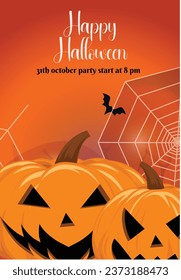 Happy Halloween Text Banner, Vector