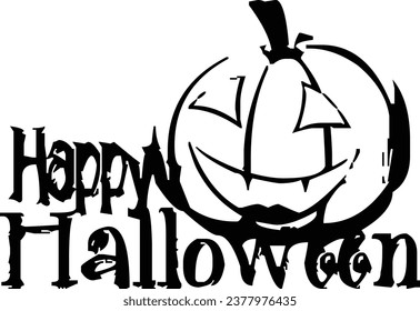 Cartel de texto de Halloween feliz, vector