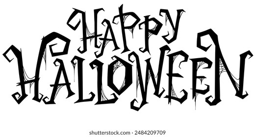 Feliz Halloween Anuncio de texto, Vector eps