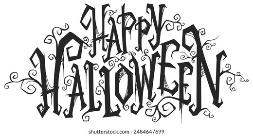 Happy Halloween Text Banner, Vector eps