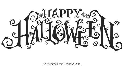 Happy Halloween Text Banner, Vector eps