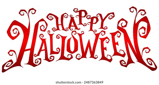 Happy Halloween Text Banner, Vector eps