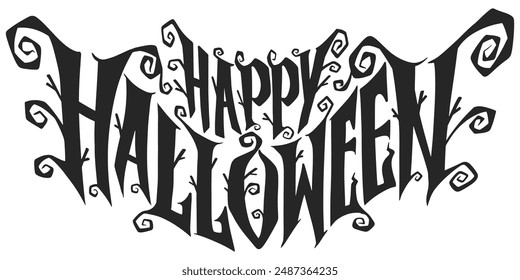 Happy Halloween Text Banner, Vector eps