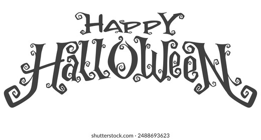 Happy Halloween Text Banner, Vector eps