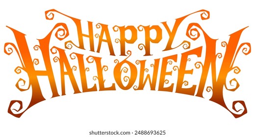 Happy Halloween Text Banner, Vector eps