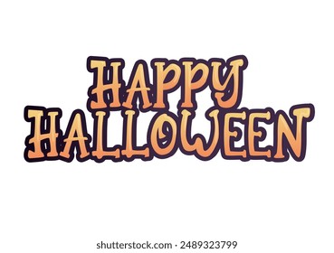 Happy Halloween Text Banner, Vector