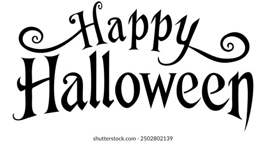 Happy Halloween Text Banner, Vector