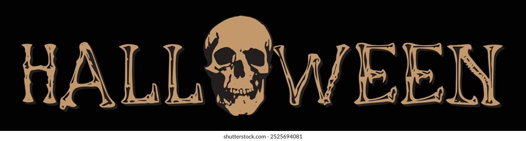 Happy Halloween Text Banner vector.