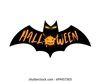 Happy Halloween Text Banner vector illustration.