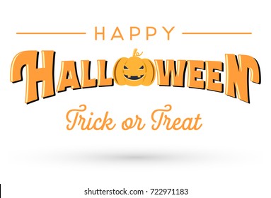 Happy Halloween Text Banner, Vector