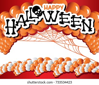 Happy Halloween Text Banner, Vector