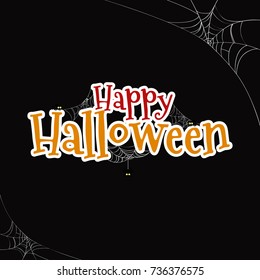 Happy Halloween Text Banner, Vector