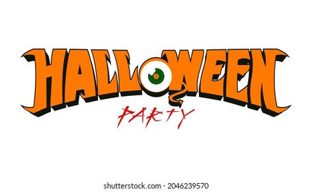 Happy Halloween Text Banner. halloween writing with metal music band theme. vector