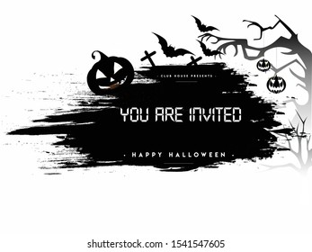 Happy Halloween text. banners party invitation.Vector illustration.